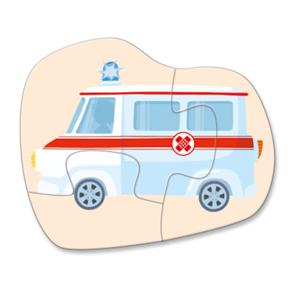 Haba 4 eerste puzzels - Hulpvoertuigen