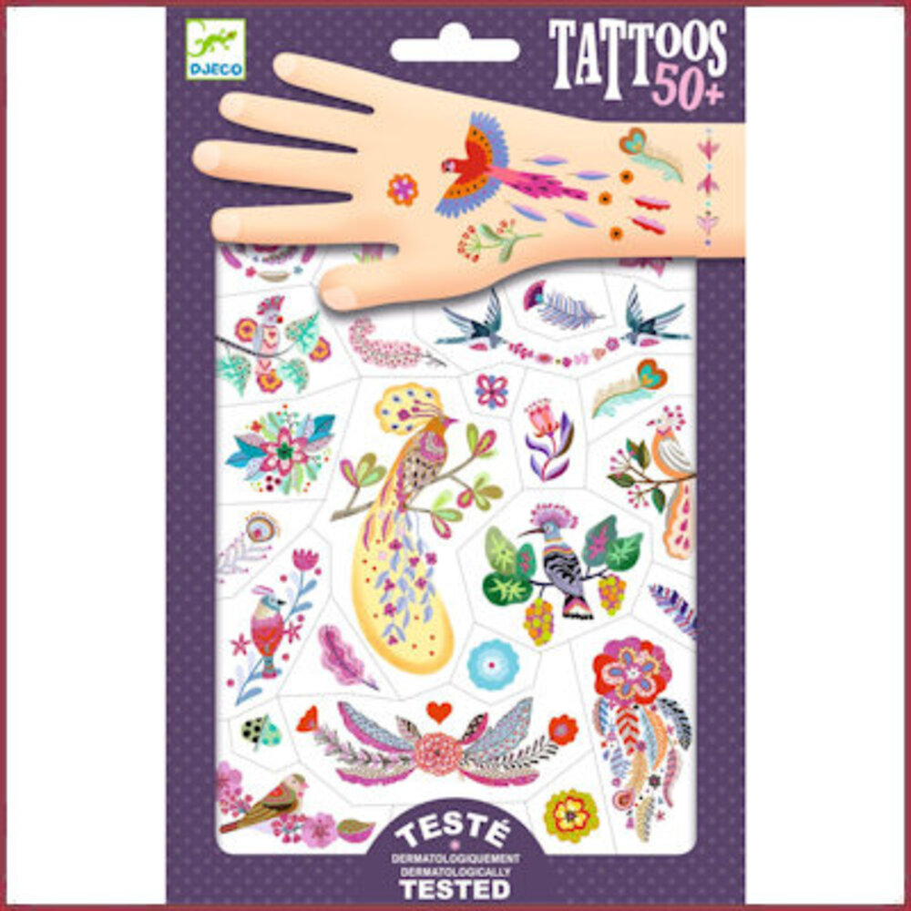 Djeco Tattoos Bright Birds