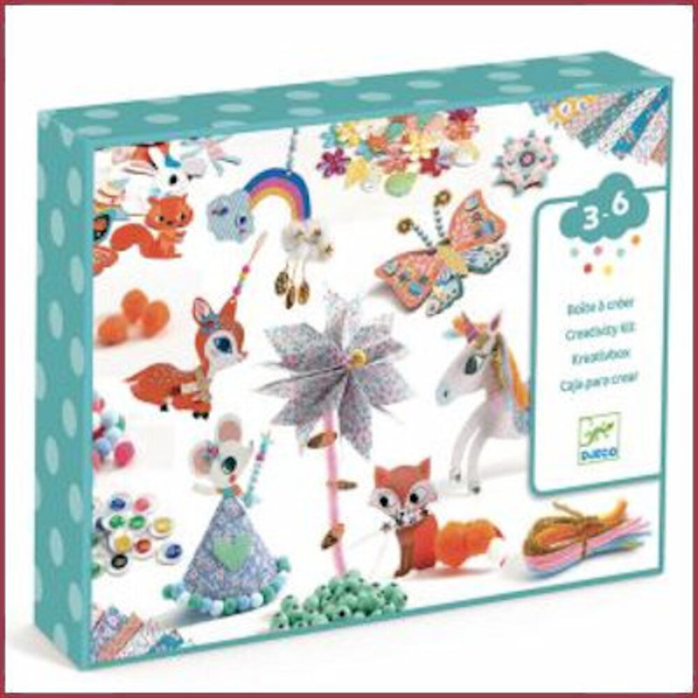 Djeco Knutselset Pompoms en kralen Djeco Knutselset Pompoms en kralen