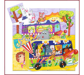 Djeco Silhouet puzzel  De regenboogbus