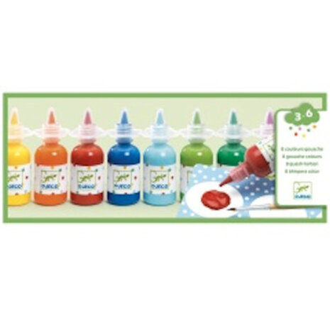 Djeco Verf voor de kleintjes - 8 flesjes Djeco Verf voor de kleintjes - 8 flesjes