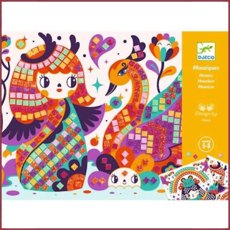 Djeco Mozaïek stickertjes op nummer - Kokeshi