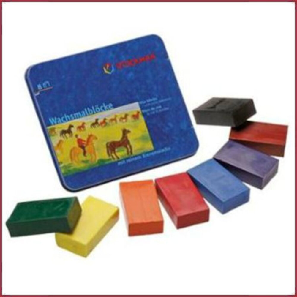 Stockmar bijenwaskrijt 8 blokjes m. zwart Stockmar bijenwaskrijt 8 blokjes m. zwart