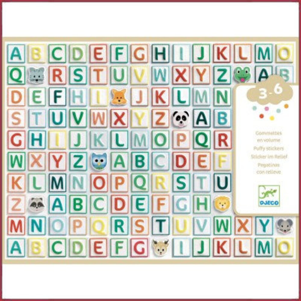 Djeco 3D stickers Alfabet Djeco 3D stickers Alfabet