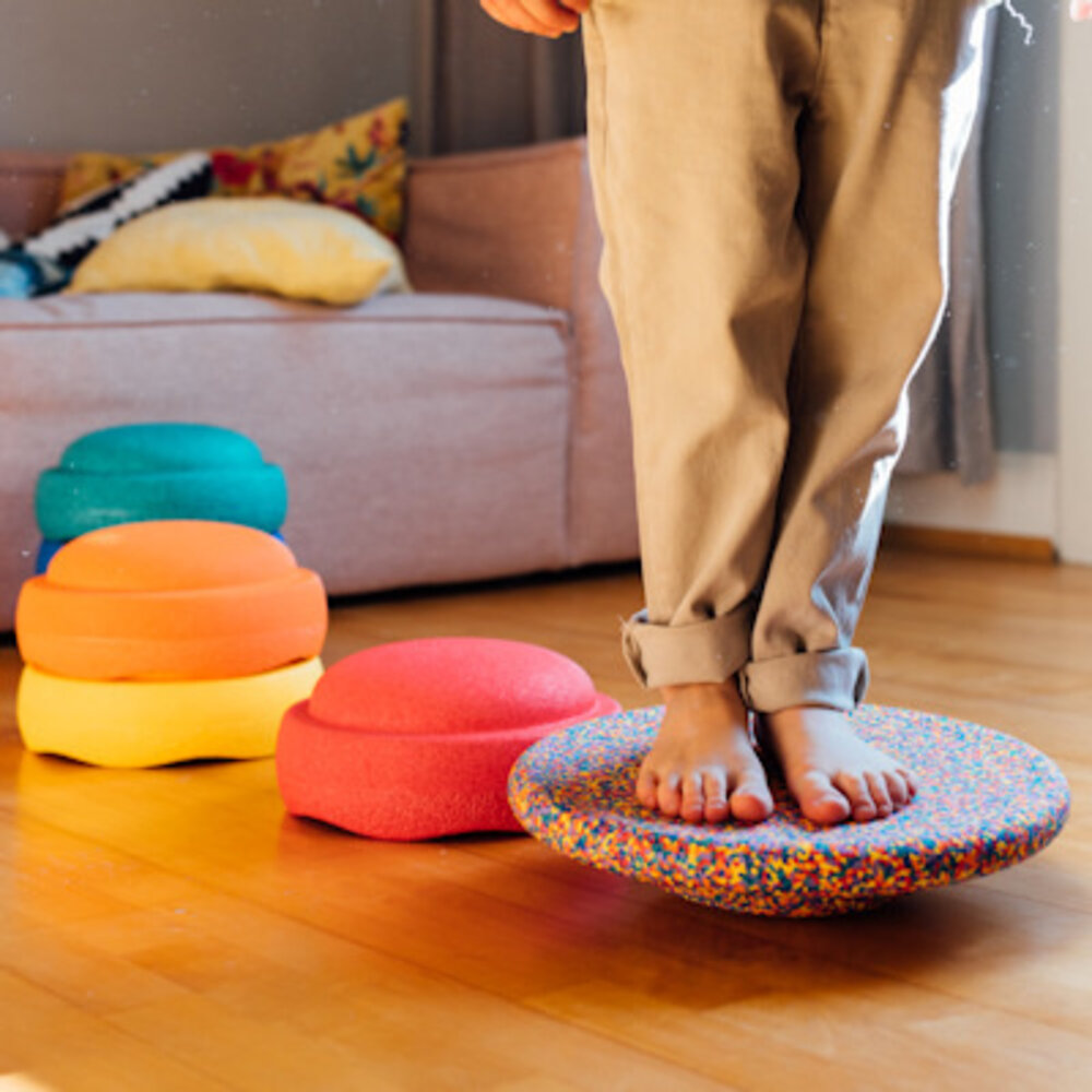 Stapelstein Stapelstein Regenboog Klassiek set 6 + 1 Board confetti