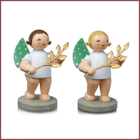 Wendt & Kühn Grünhainichen Engel met vergulde tak - Wendt & Kühn Grünhainichen Engel met vergulde tak -