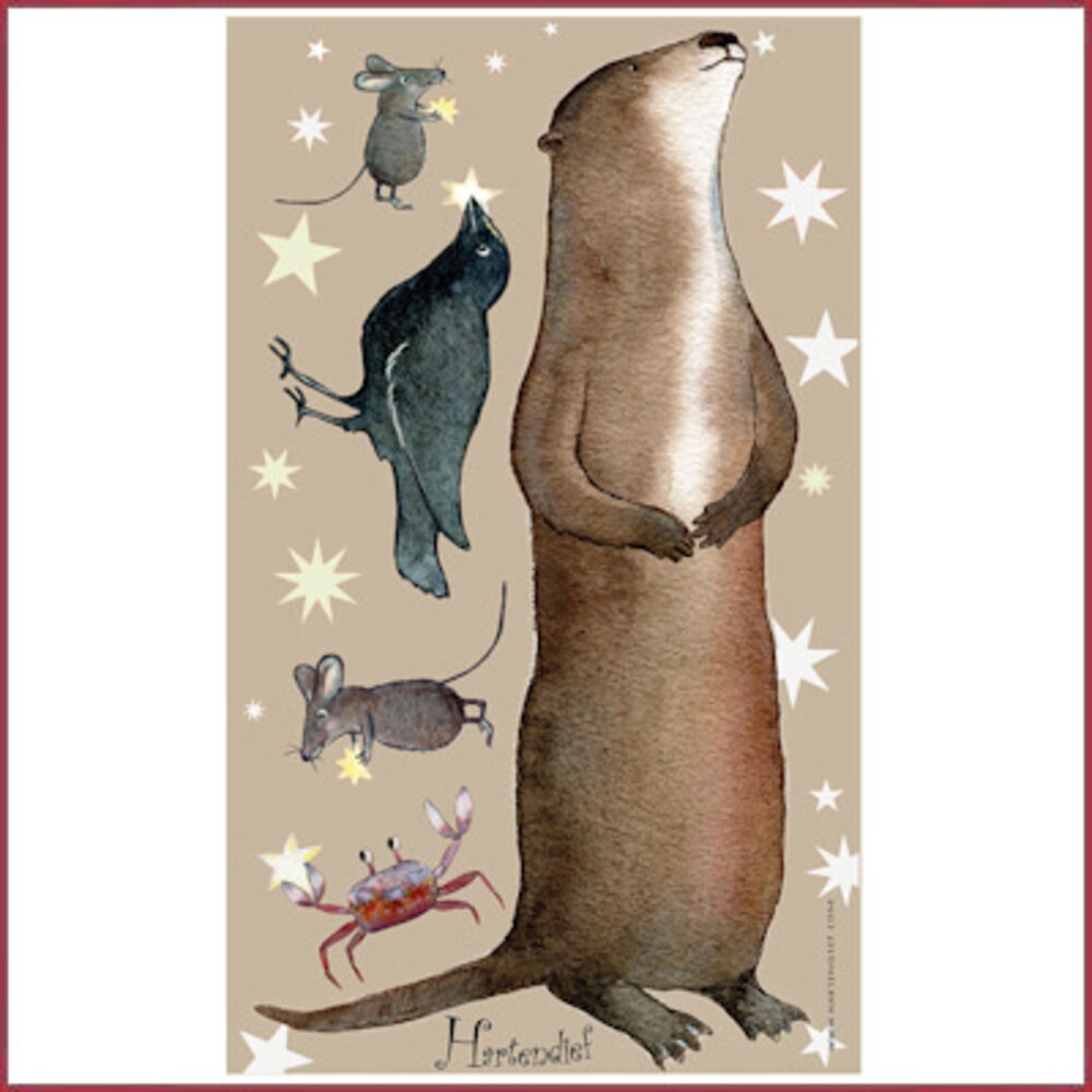 Hartendief Otter en vrienden muursticker Hartendief Otter en vrienden muursticker