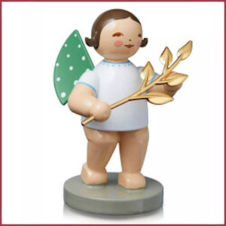 Wendt & Kühn Grünhainichen Engel met vergulde tak - Wendt & Kühn Grünhainichen Engel met vergulde tak -