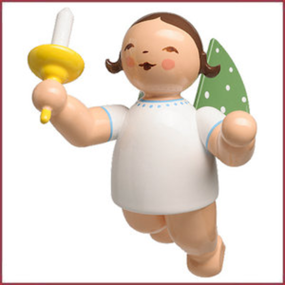 Wendt & Kühn Grünhainichens engeltje zwevend met kaarsje