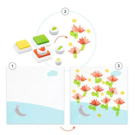 Djeco Knutselset Stempelen met Bloemen Djeco Knutselset Stempelen met Bloemen