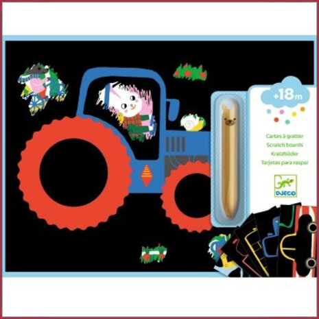 Djeco Scratchkaarten voor de kleintjes - auto's