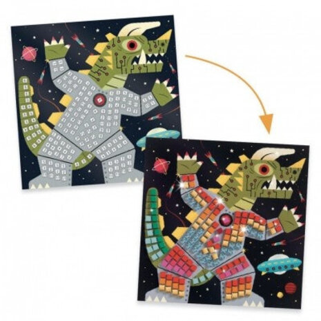 Djeco Mozaïek knutselset - Ruimte gevecht Djeco Mozaïek knutselset - Ruimte gevecht