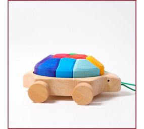 Grimm's Houten trekfiguur schildpad regenboog Grimm's Houten trekfiguur schildpad regenboog