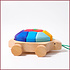 Houten trekfiguur schildpad regenboog Houten trekfiguur schildpad regenboog