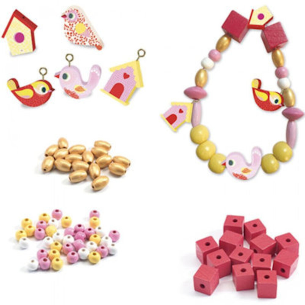 Djeco Houten Kralen Vogels