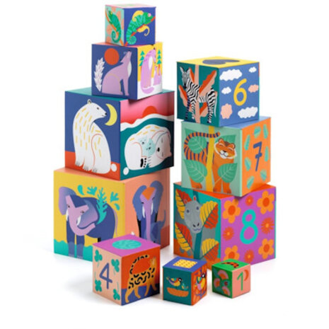 Djeco Stapelblokken Wilde Dieren