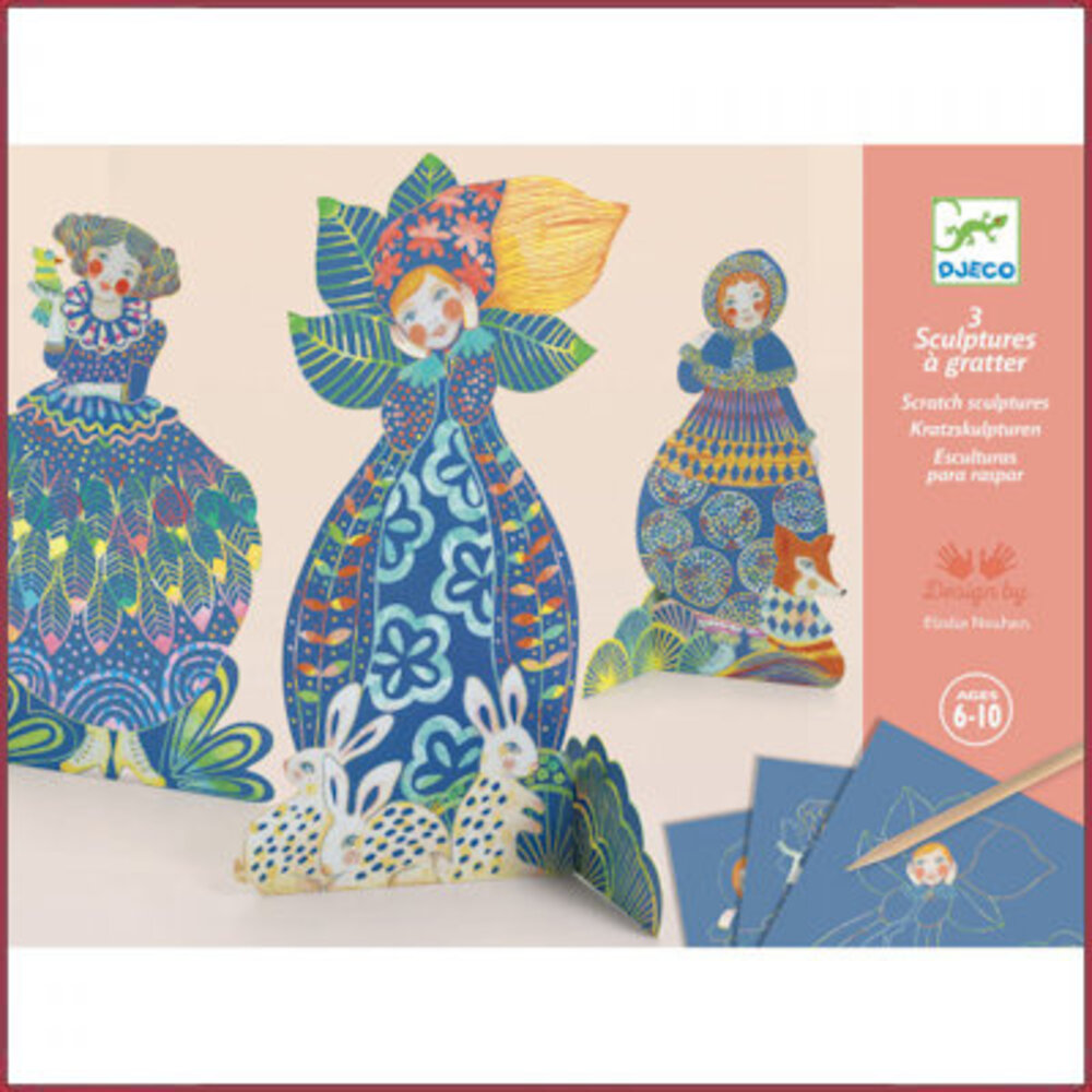 Djeco Kraskaarten - Sculpturen - Mooie jurken Djeco Kraskaarten - Sculpturen - Mooie jurken