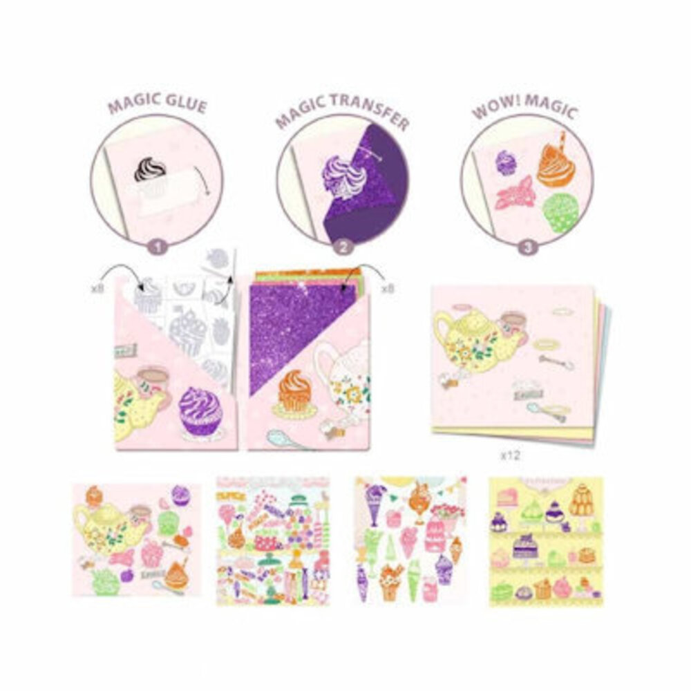 Djeco Artistic -  Glitterplaatjes Zoetigheid