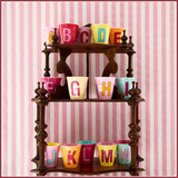 Rice Rice melamine beker - Alfabet - roze