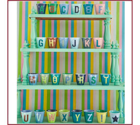 Rice Rice melamine beker - Alfabet - blauw