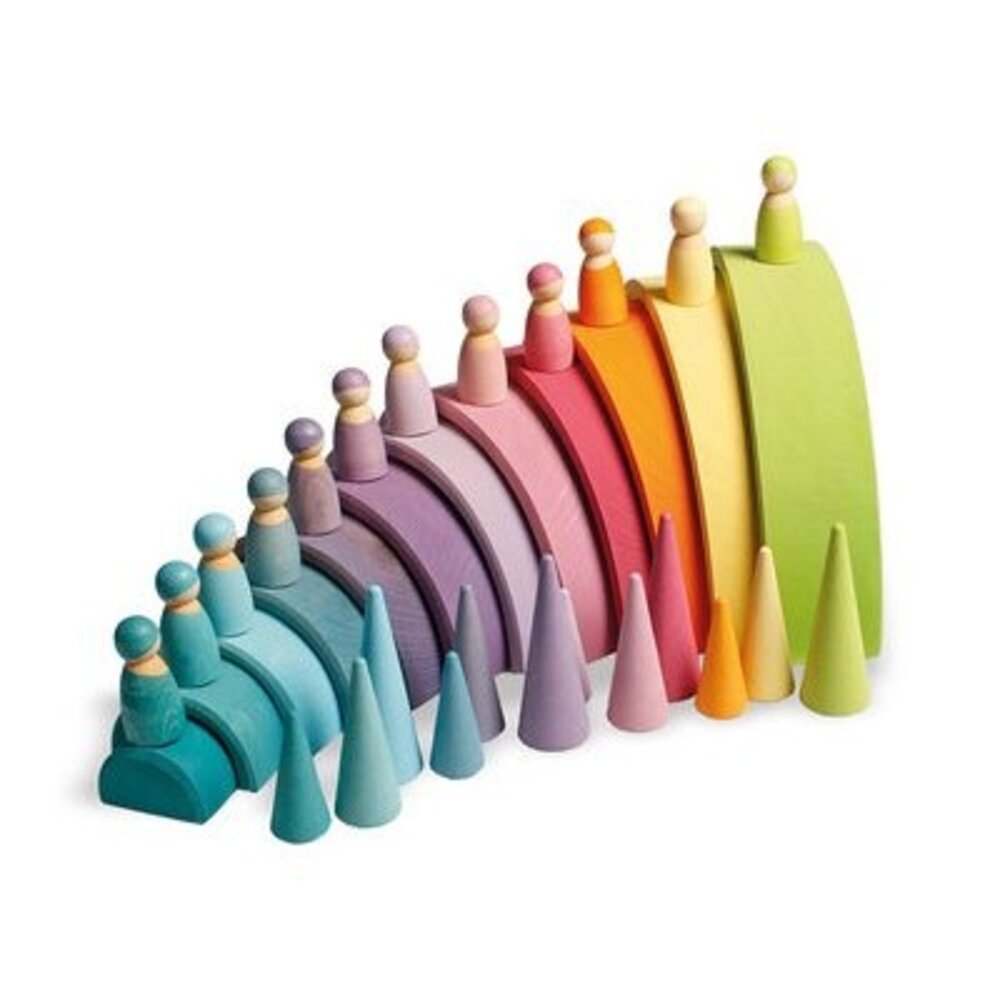 Grimm's 12 houten Regenboogvriendjes Pastel