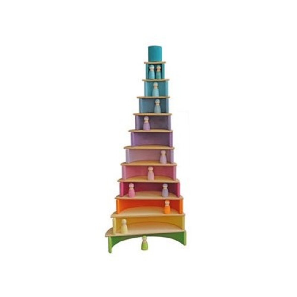 Grimm's 12 houten Regenboogvriendjes Pastel