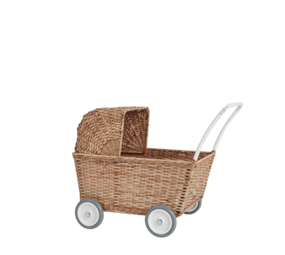 Olliella Rattan poppenwagen Naturel Olliella Rattan poppenwagen Naturel