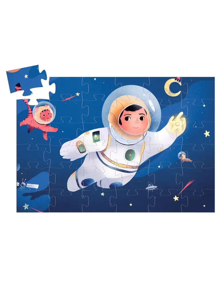 Djeco Silhouetpuzzel Astronaut op de maan