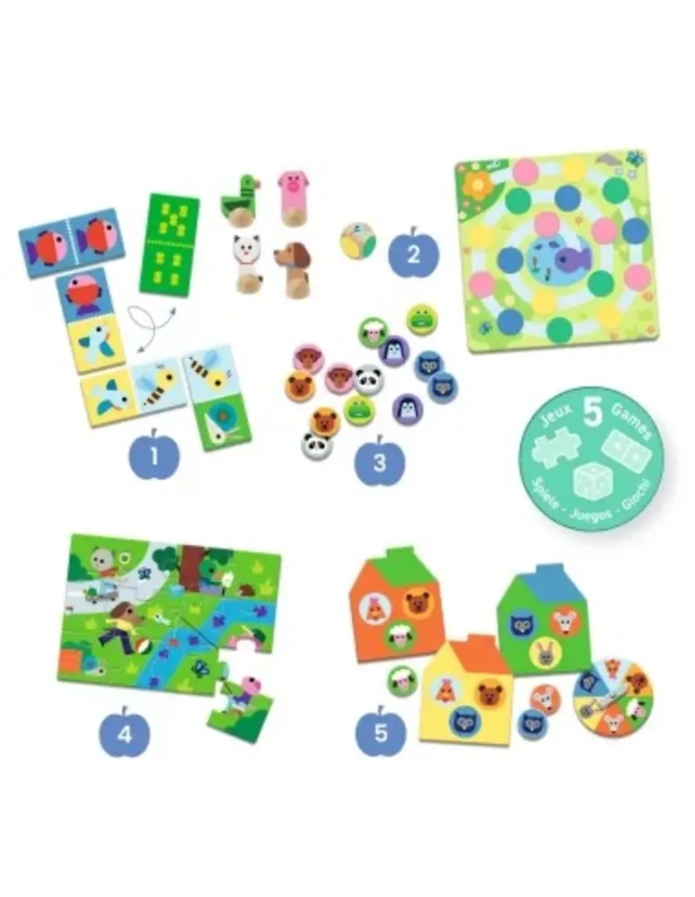 Djeco Spelletjesdoos 5 in 1 Boerderij