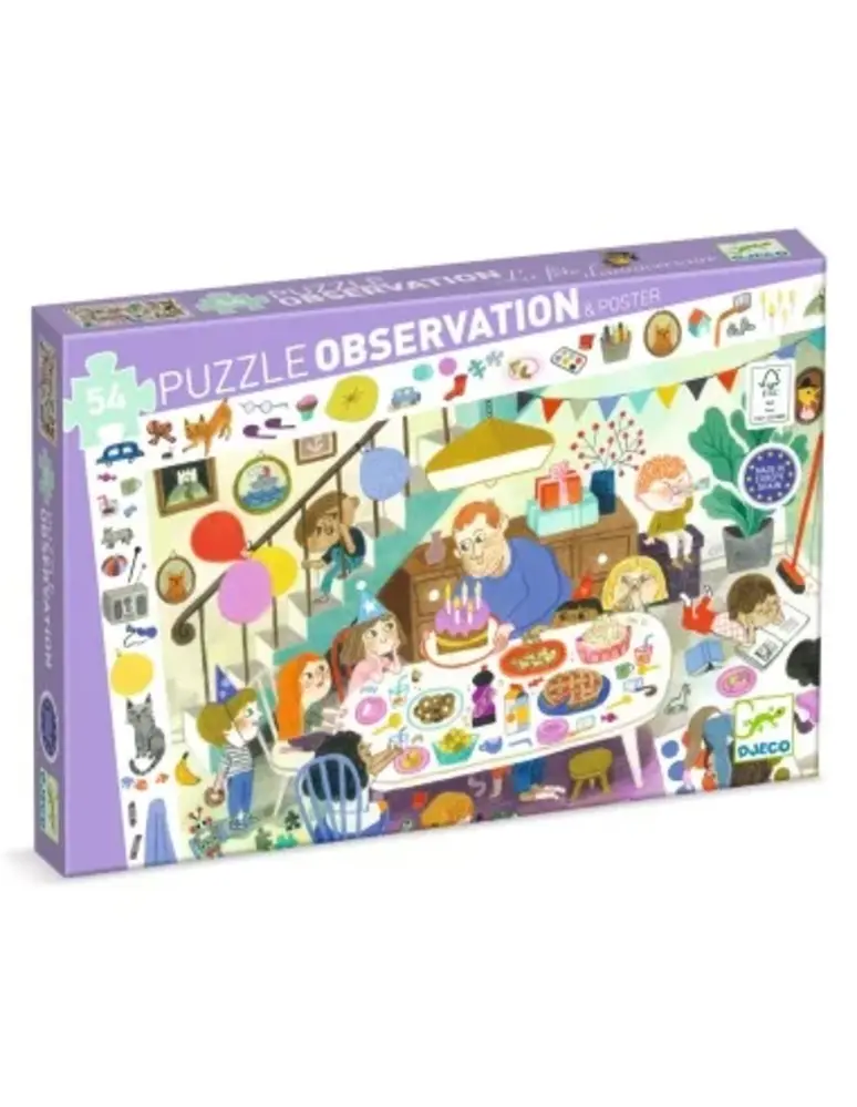 Djeco Observatiepuzzel Het Verjaardagsfeest Djeco Observatiepuzzel Het Verjaardagsfeest