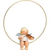 Wendt & Kühn Margeriten kerstboomengel in ring met viool Wendt & Kühn Margeriten kerstboomengel in ring met viool