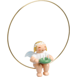 Wendt & Kühn Margeriten kerstboomengel in ring met adventskrans Wendt & Kühn Margeriten kerstboomengel in ring met adventskrans