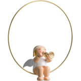 Wendt & Kühn Margeriten kerstboomengel in ring met trompet Wendt & Kühn Margeriten kerstboomengel in ring met trompet