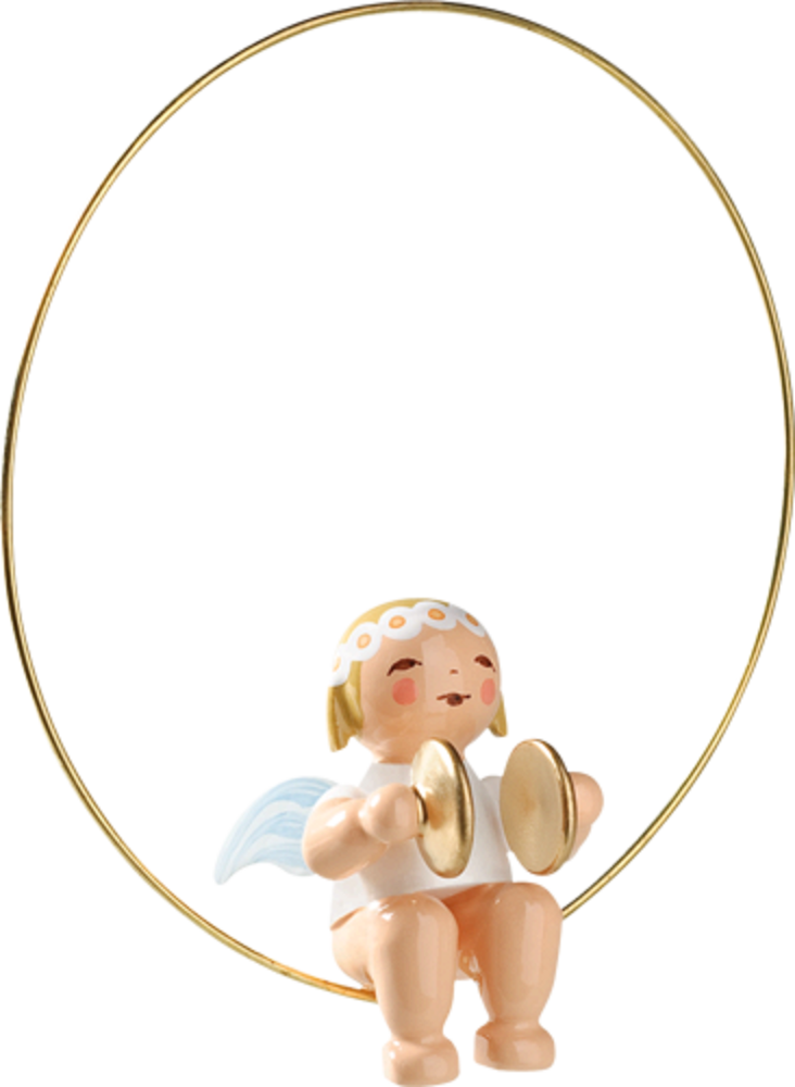 Wendt & Kühn Margeriten kerstboomengel in ring met bekkens