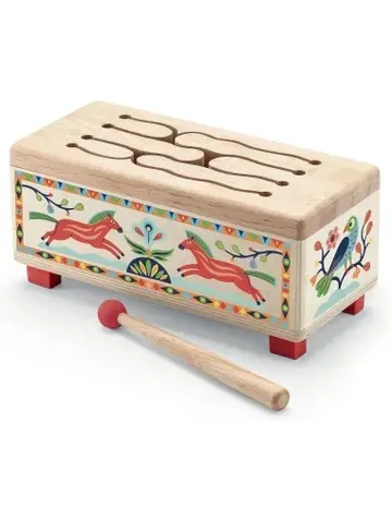 Djeco Animambo - houten trommel rechthoek Djeco Animambo - houten trommel rechthoek