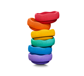 Stapelstein Stapelstein Regenboog  klassiek mini set 6
