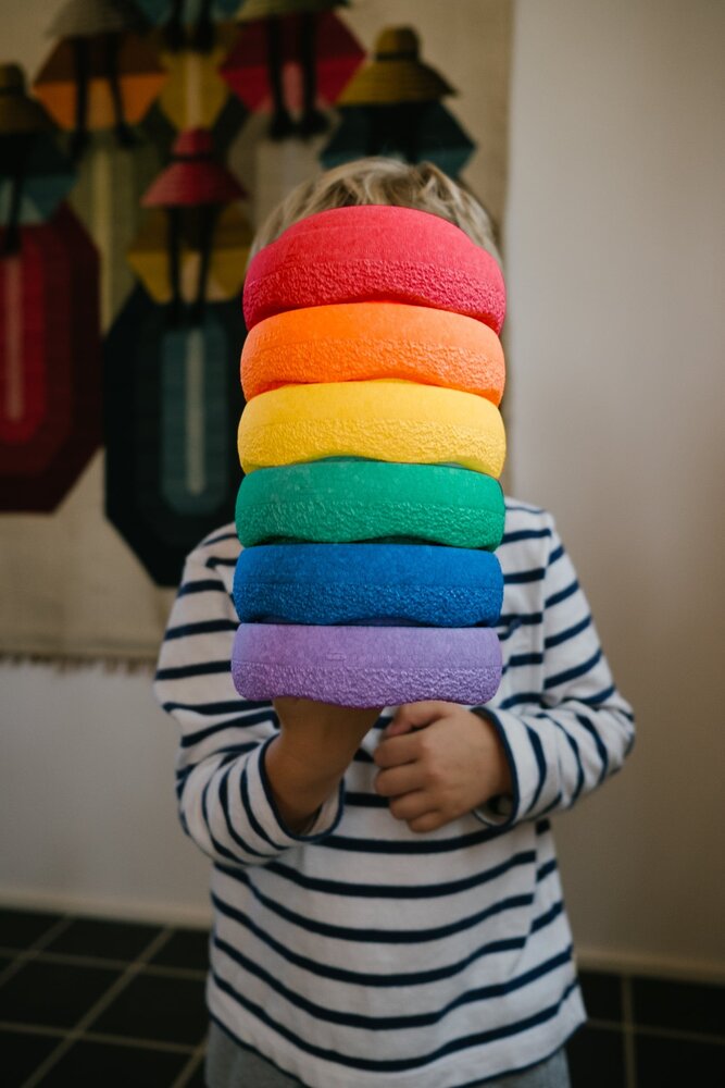 Stapelstein Stapelstein Regenboog  klassiek mini set 6