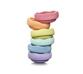 Stapelstein Stapelstein Regenboog pastel  mini set 6