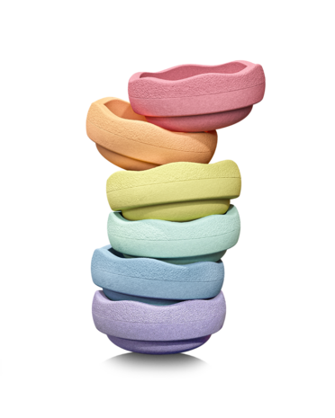 Stapelstein Stapelstein Regenboog pastel  mini set 6