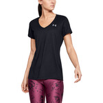 Under Armour Womens's UA Tech V-Neck - Black--Metallic Silver
