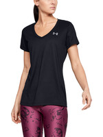 Under Armour Womens's UA Tech V-Neck - Black--Metallic Silver