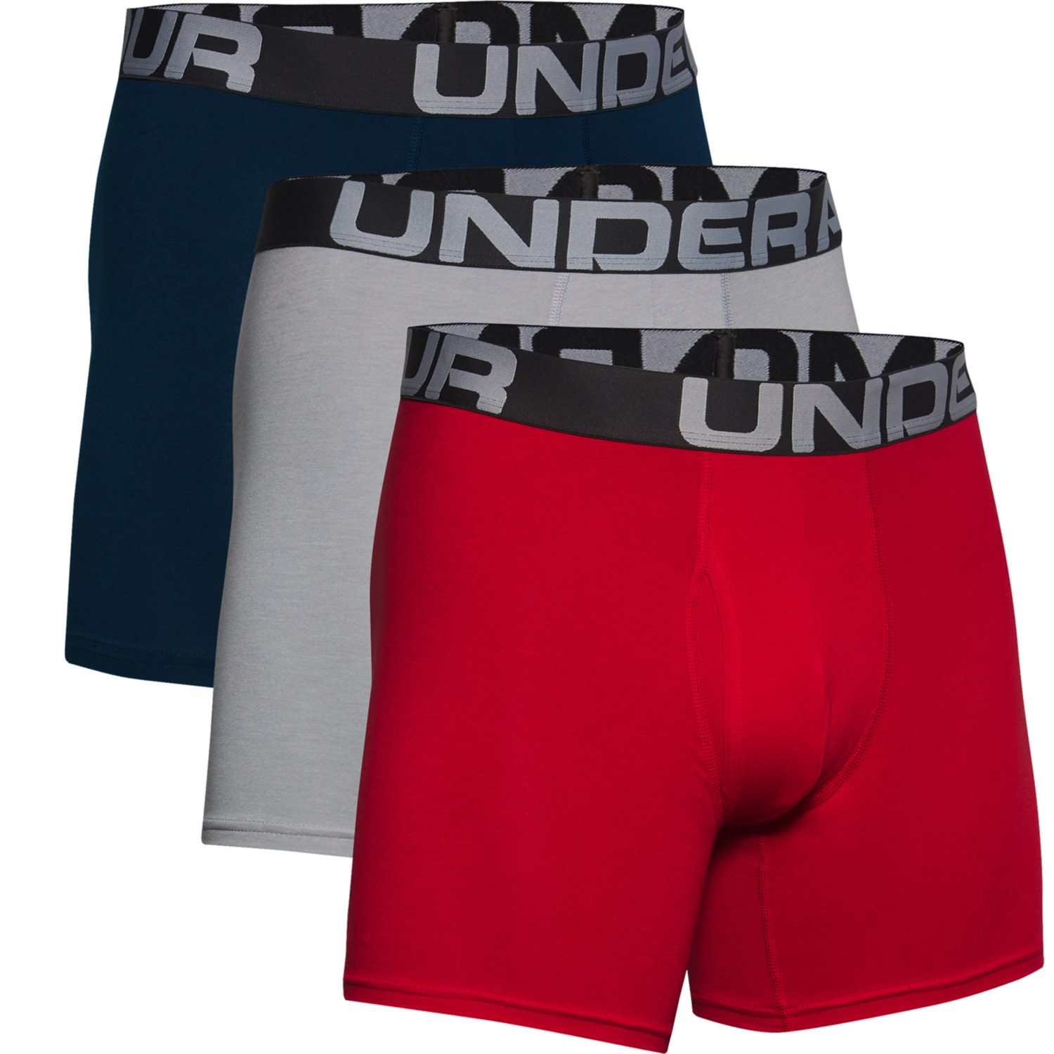 UA Charged Cotton 6in 3 Pack-RED - SportsVille