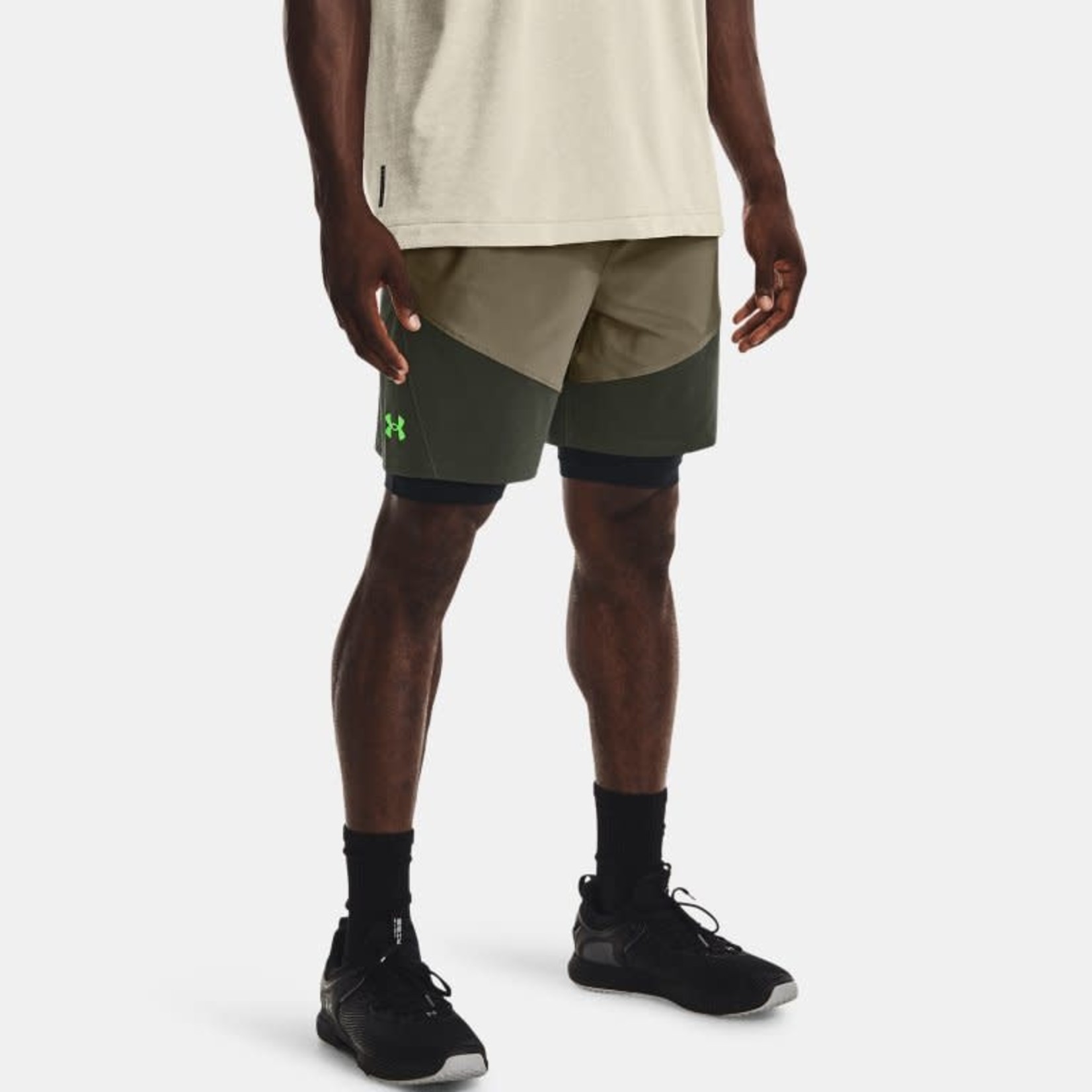 Under Armour UA Knit Woven Hybrid Shorts-Green