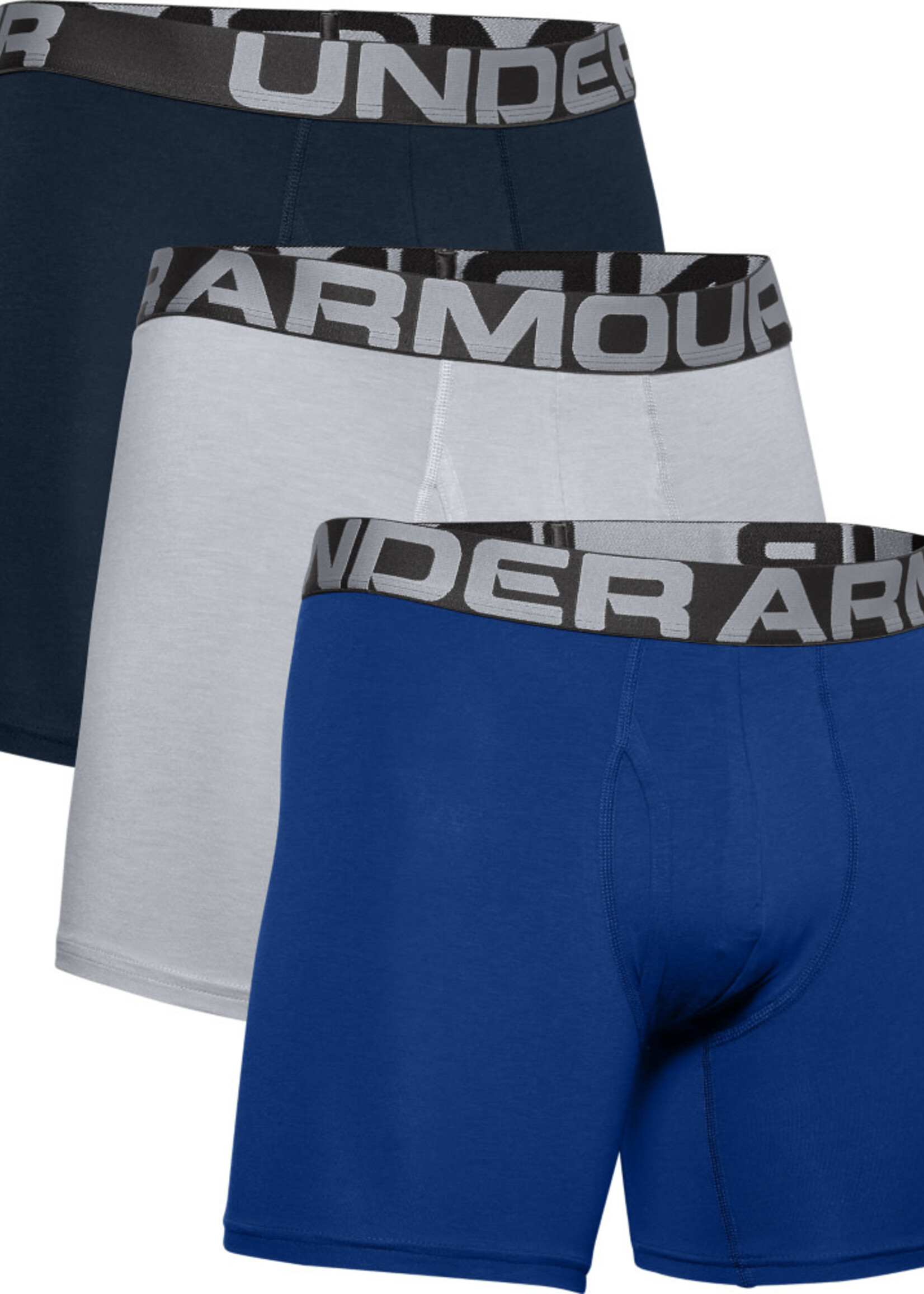 Under Armour UA Charged Cotton 6inch Boxers 3 Pack - Blue