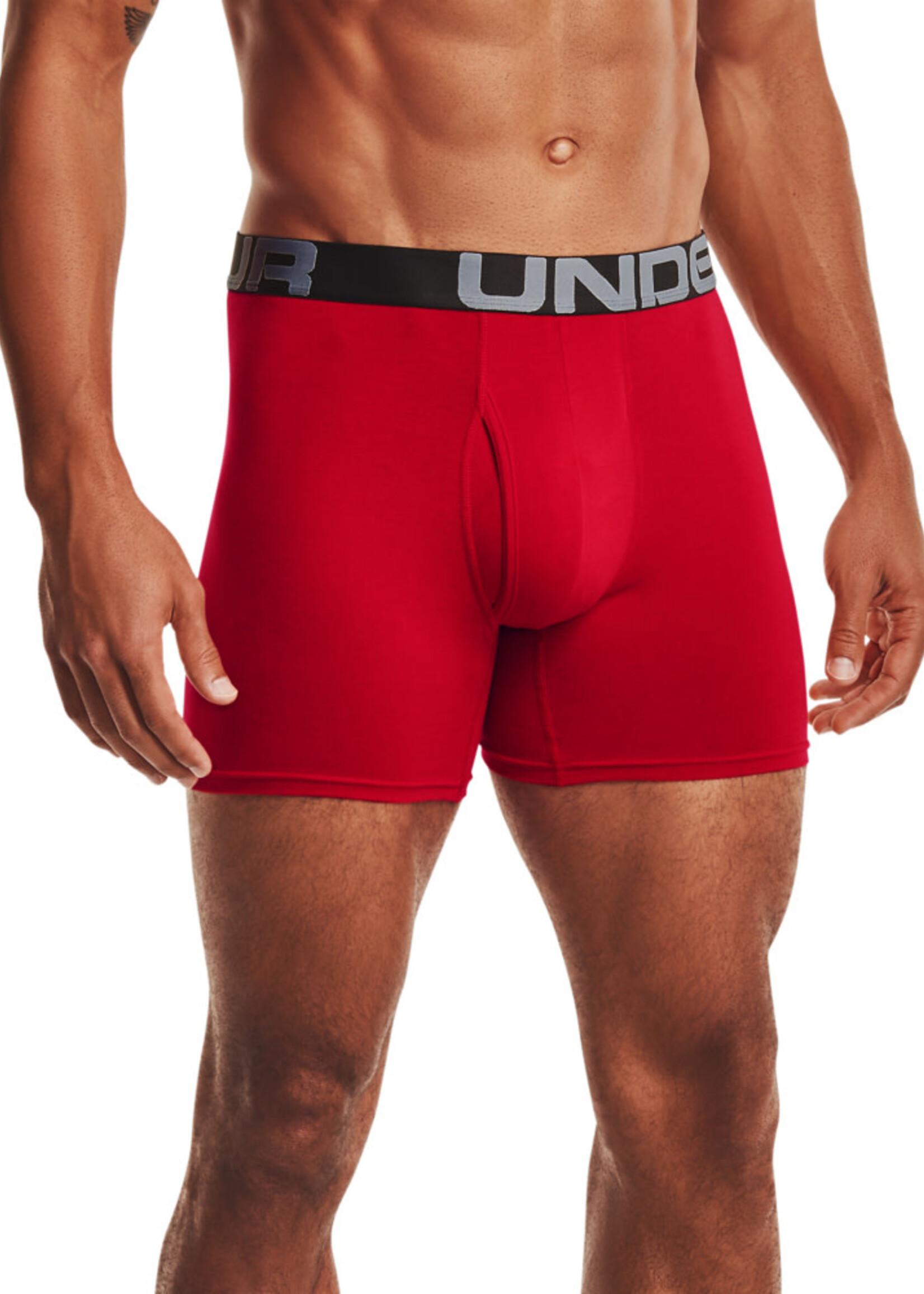Under Armour UA Charged Cotton 6in 3 Pack-RED