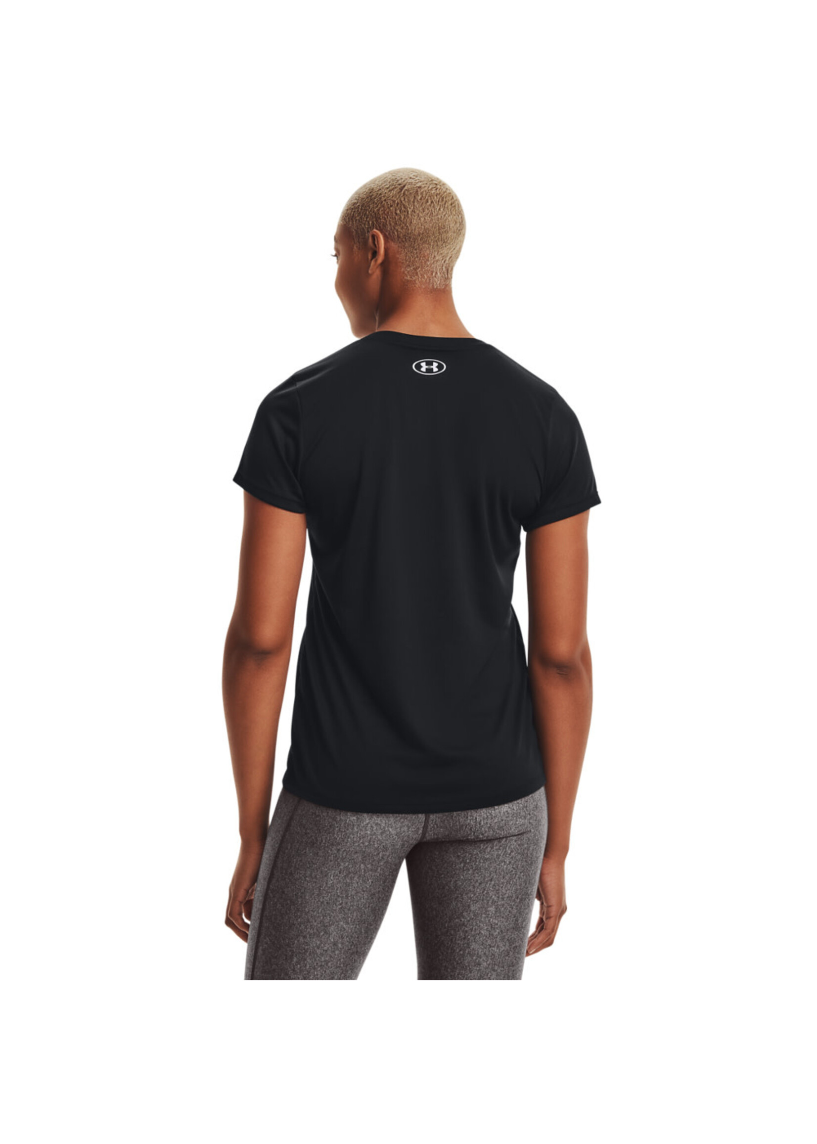 Under Armour Womens's UA Tech V-Neck - Black--Metallic Silver