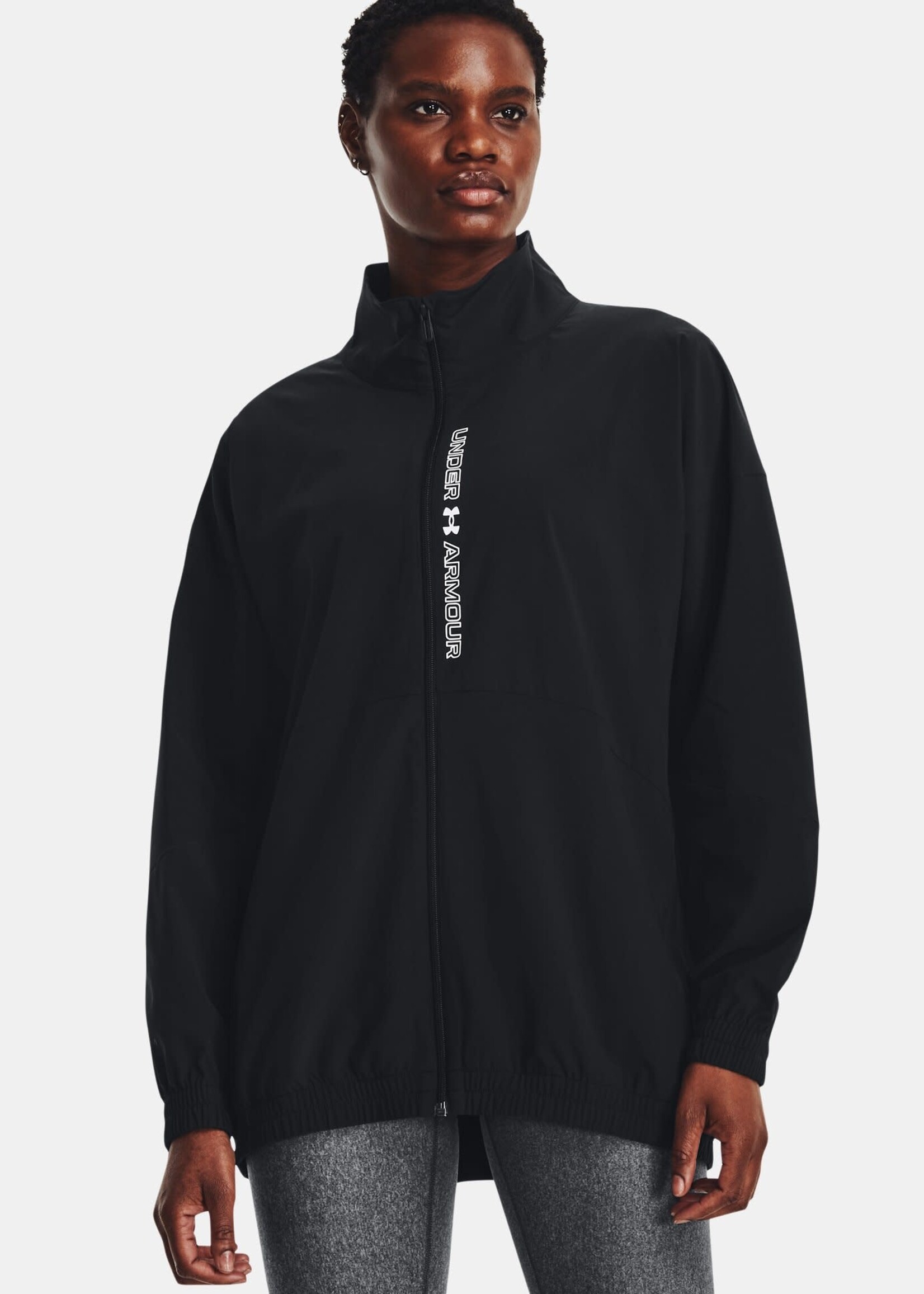 Under Armour Woven Fz Oversized Jacket-Blk