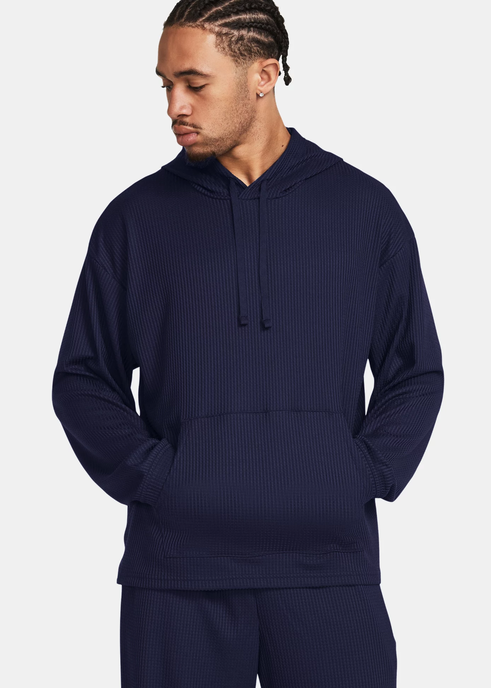 Under Armour UA Rival Waffle Hoodie-BLU