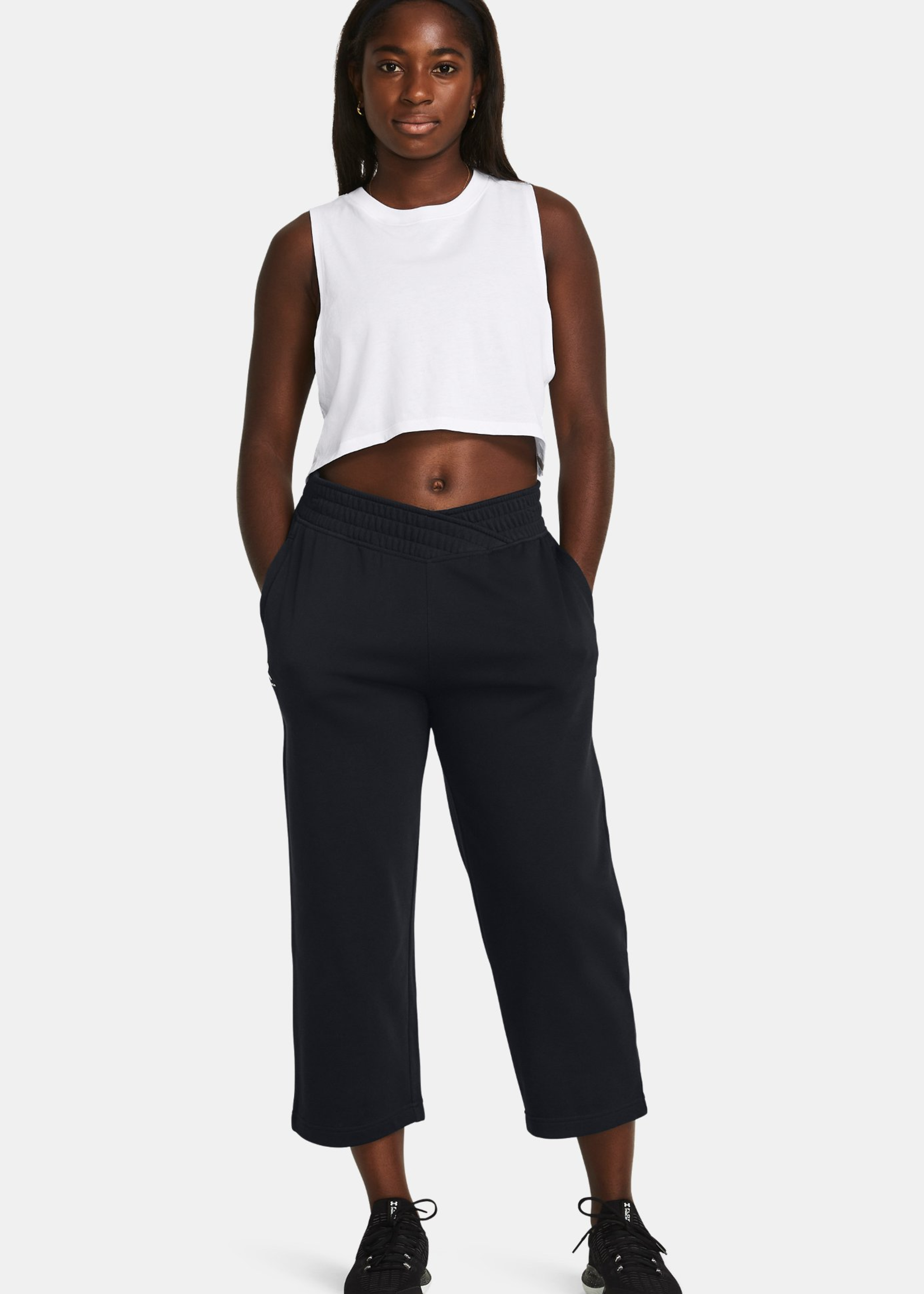 Under Armour Women's UA Rival Terry Wide Leg Crop Pants