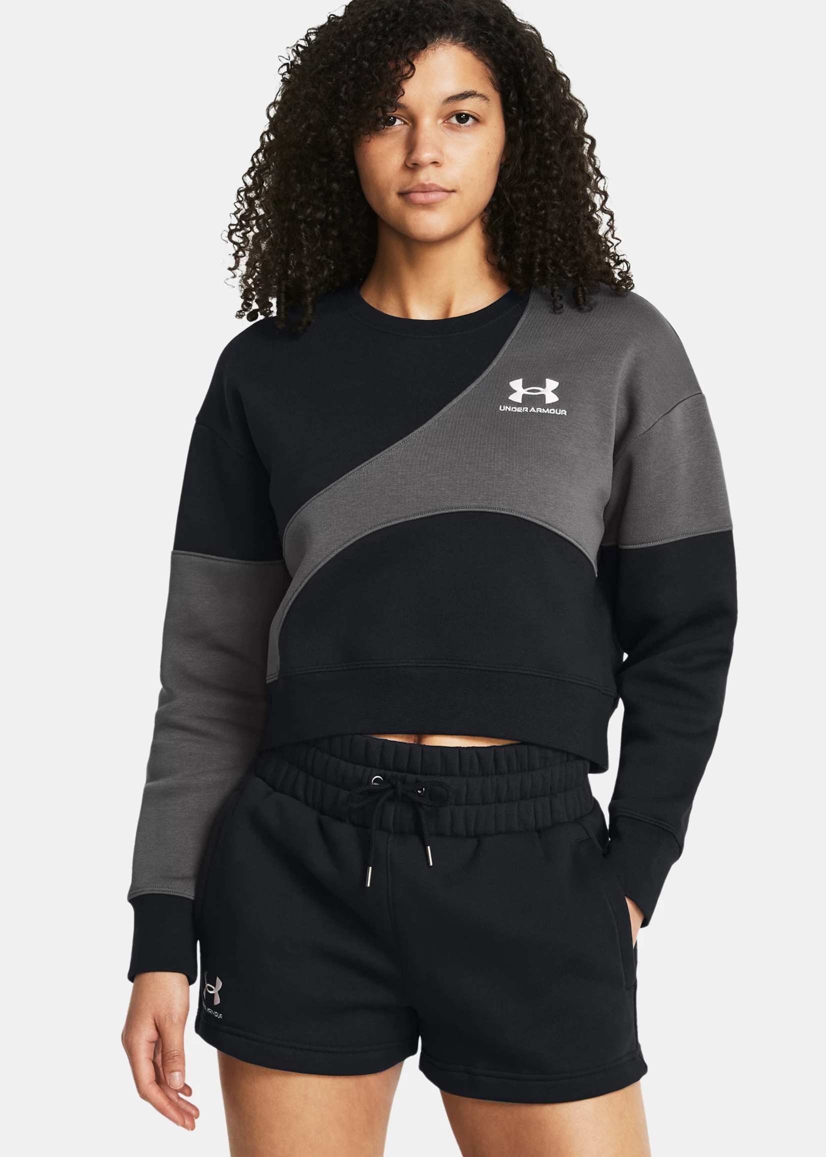 Under Armour Essential Fleece Crop Crew-BLK